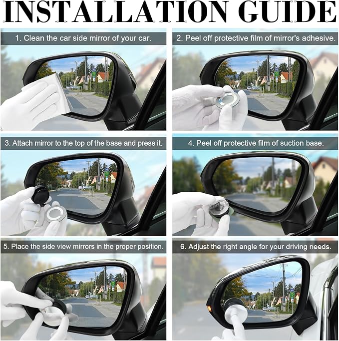 LivTee Blind Spot Car Mirror, Reusable 360° Wide Angle Rear View Car Mirrors - Image 4