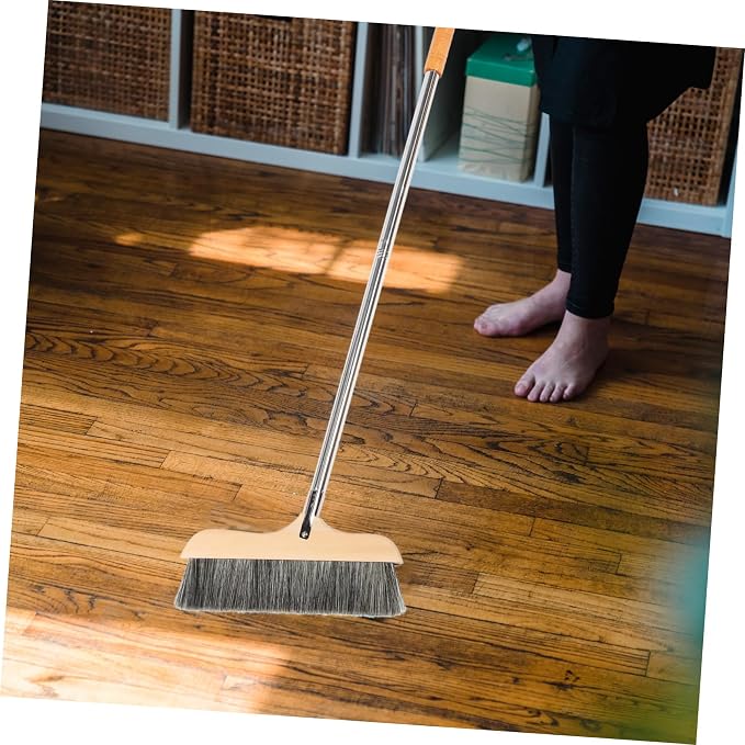 Wood Bristle Broom Heavy Duty Household Sweeper Long Handle Soft Bristle - Image 9