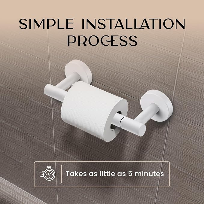 Day Moon™ Matte White Toilet Paper Holder Wall Mount - Image 4