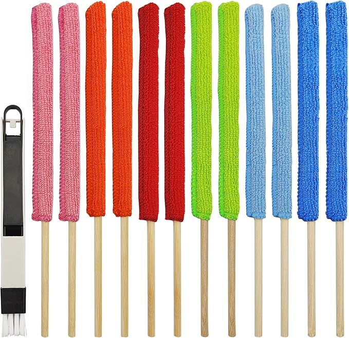 12 Pcs Microfiber Detail Duster Sticks, Mini Duster Crevice Cleaning Tool Car by XYQMLY