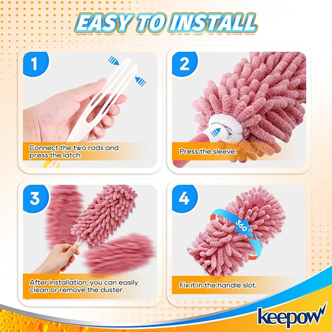KEEPOW 4 Pack Pink Duster Refills Compatible - Image 3