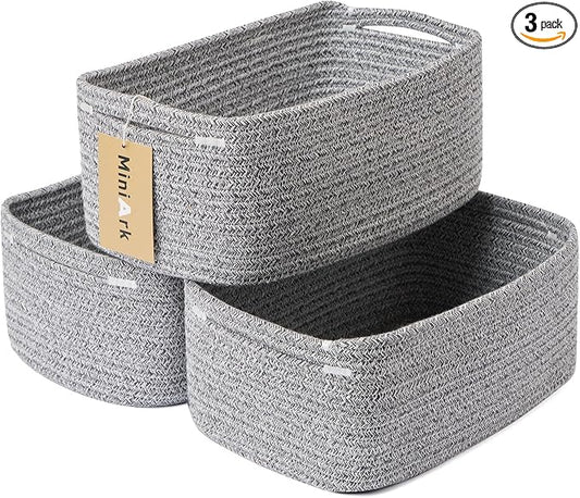 MiniArk Small Storage Baskets for Organizing | Closet Organizer Bins | Shelf by MiniArkStorageBasketsHome