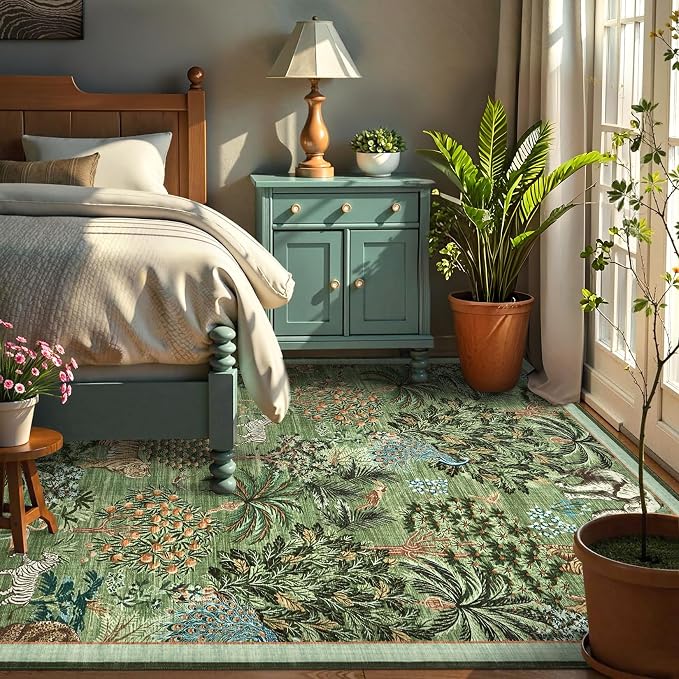 GarveeHome Jungle Animal Print Rug 6x9 Washable Area Rugs - Image 3