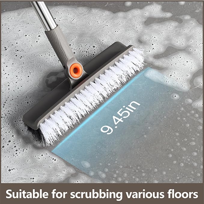 Multifunction 3-in-1 Broom and Dustpan, Silicone broom Squeegee and Scrub Brush - Image 3
