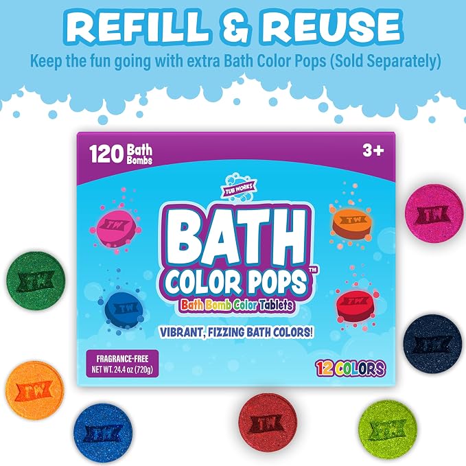 Tub Works® Bath Color Brush™ Kids Bath Bomb Set | Nontoxic & Fragrance-Free | - Image 9