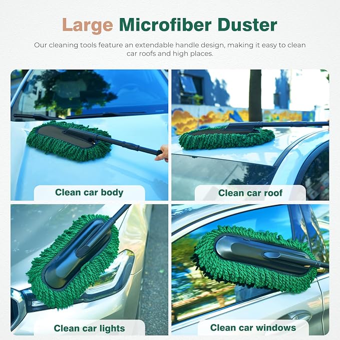 FLORICH Large Microfiber Car Duster Kit, Extendable Car Duster Exterior Scratch - Image 4