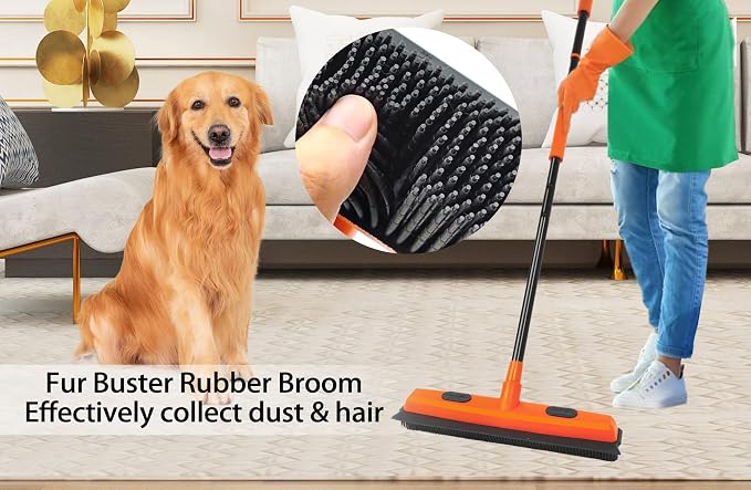 JEHONN Rubber Broom Carpet Rake - Image 2