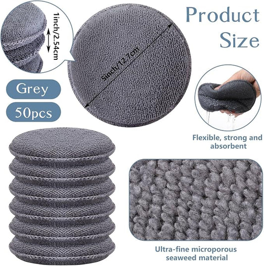 Tanlade 50 Pcs Car Detailing Microfiber Applicator Pad Wax Applicator Wash - Image 2