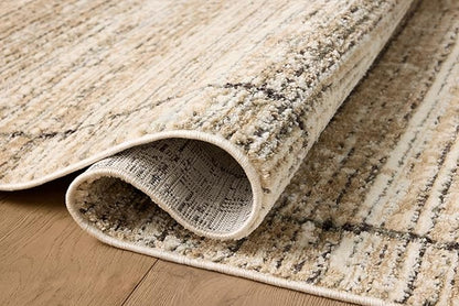 Loloi Jeremiah Brent Bleecker Collection BLE-05 Natural/Charcoal 6'-7" x 9'-3" Area Rug