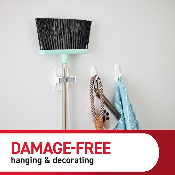 Command Closet Organization Essentials, 1 Broom Holder and 2 Utility Hooks - Image 7