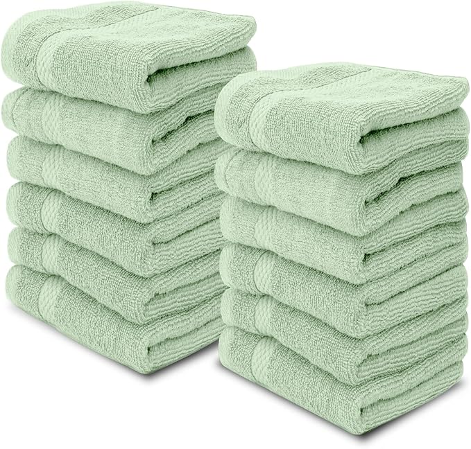 White Classic Luxury Cotton Washcloths 13x13 Inch by WhiteClassic