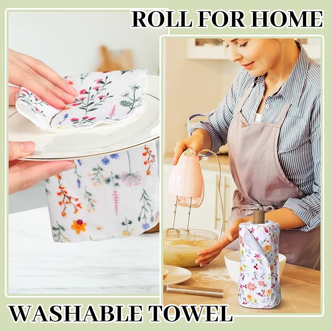 60 Pack Reusable Cleaning Cloths Washable Cotton Kitchen Dish Towels - Image 6