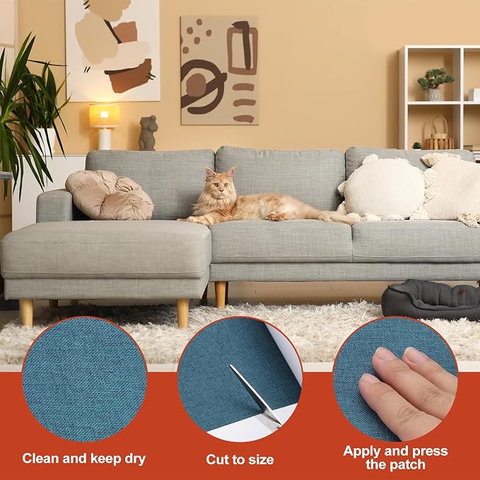 PATIKIL 70x4.4 Inch Linen Repair Tape, Repair Fabric Patch Self Adhesive Couch - Image 3