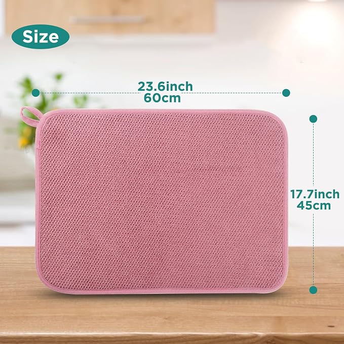 Microfiber Dish Drying Mat, Super Absorbent Kitchen Dish Drying Pad - Image 2