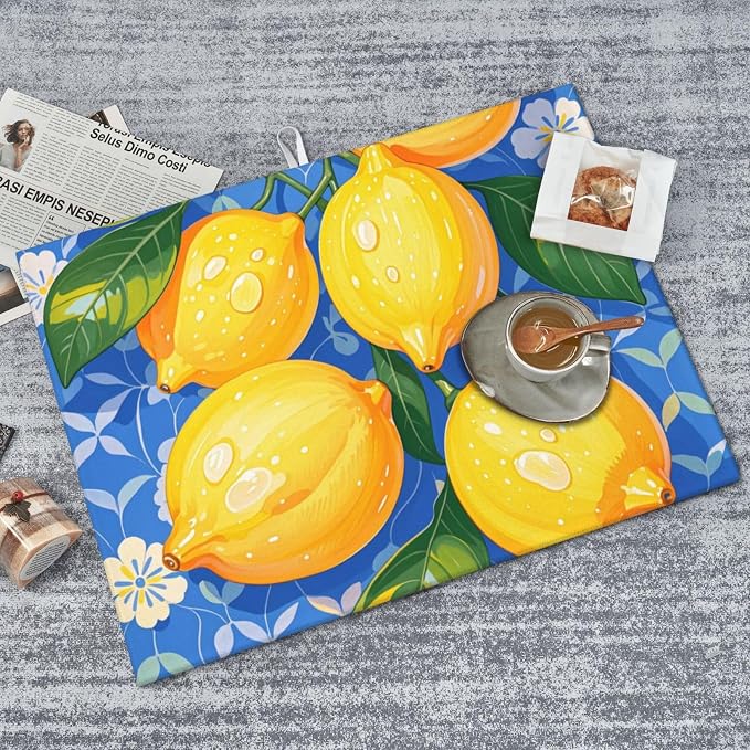 lemon Dish Drying Mat Highly Absorbent Double-Sided Microfiber - Image 4