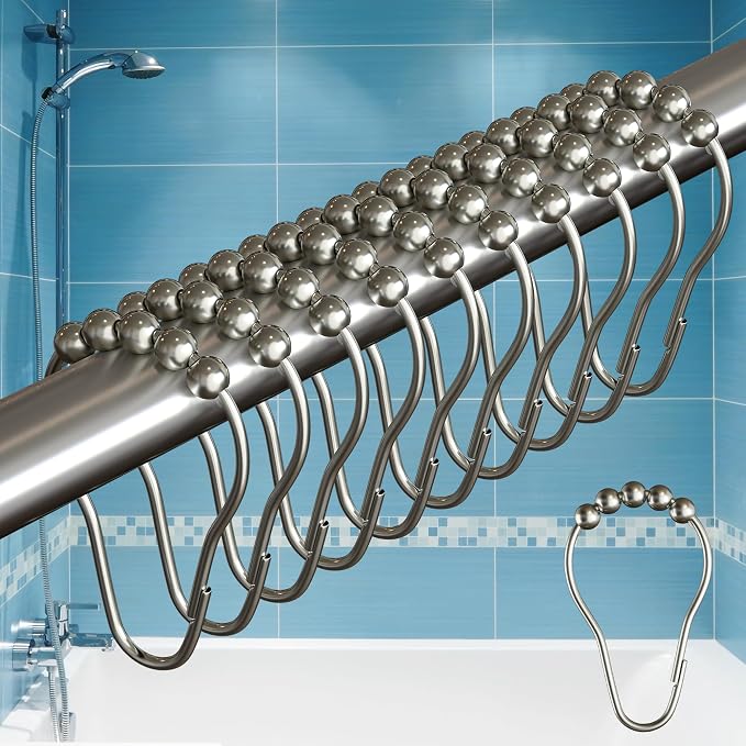 BigFoot Shower Curtain Hooks, Durable Stainless Steel, Rust Resistant, Easy by BigFoot
