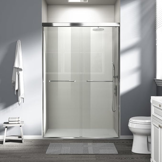 44-48 in. W x 72 in. H Double Sliding Shower Door, Semi-Frameless Bypass by ABRUZZO