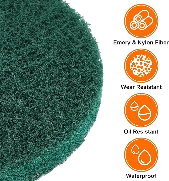 HARFINGTON 20pcs Scrubber Scouring Pads 180 Grits 2 Inch Drill Power Brush Hoop - Image 4