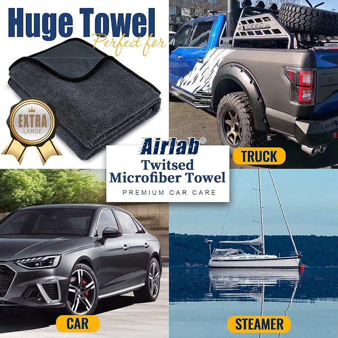 Airlab Microfiber Towels for Cars Wash Drying Extra Large Super Absorbent - Image 6