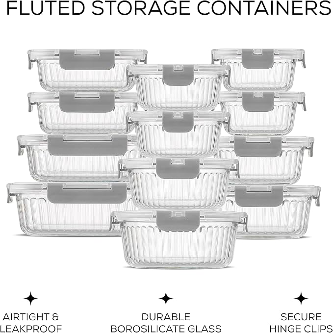 JoyJolt 24pc Borosilicate Glass Storage Containers - Image 2