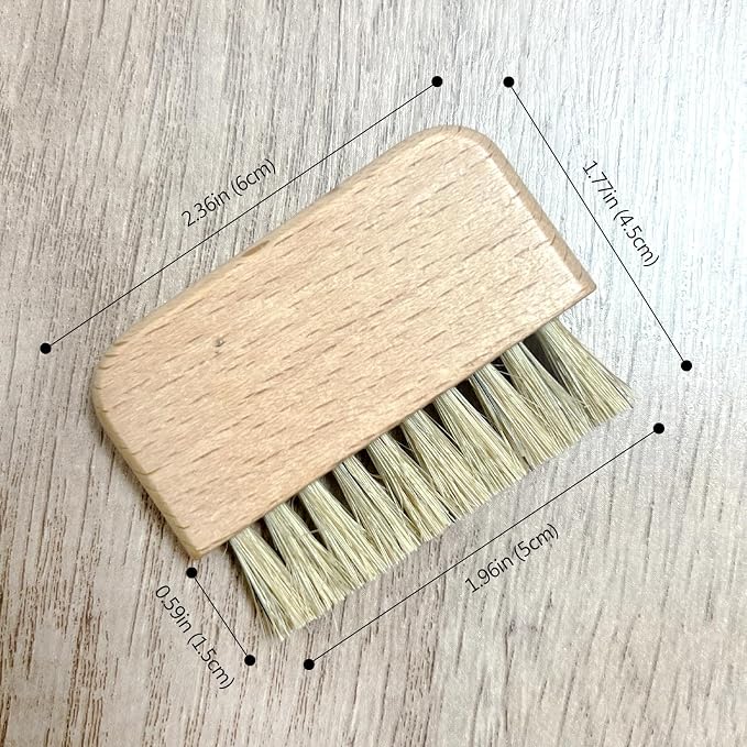 Natural Beech Wood Nail Brush Non-Slip Hand and Toenail Cleaning Brush Compact - Image 7