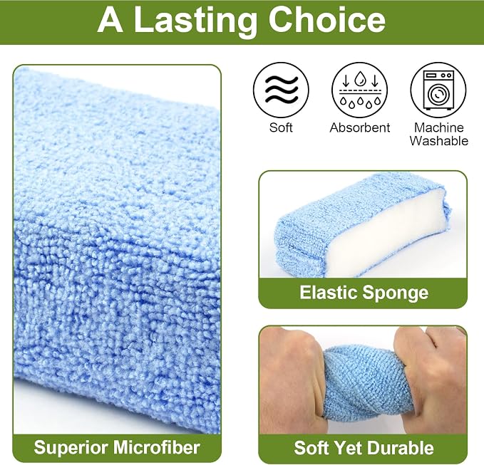 16 PCS Microfiber Applicator Pad, 4.7"x3.1" Scratch-Free Foam Buffing Scrub Pads - Image 3
