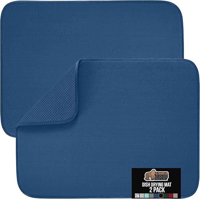 GORILLA GRIP Ultra Water Absorbent Microfiber Dish Drying Mat, Quick Dry Thick by GorillaGrip