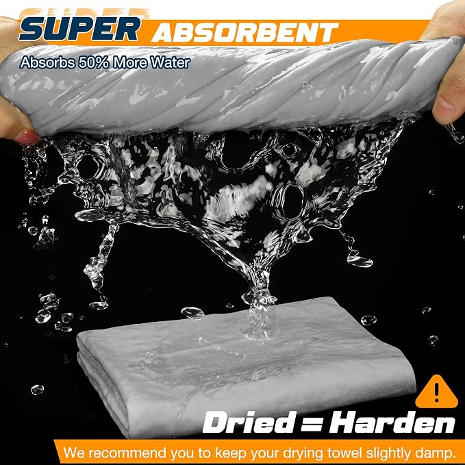 Premium Absorbent Car Drying Towel 2 Pack 26/''x17/'' Super Soft Shammy Towel - Image 3