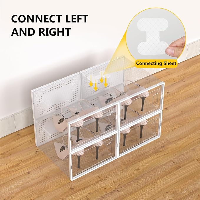 Secret Space 12 Pack Large Shoe Organizer Storage Boxes - Image 4