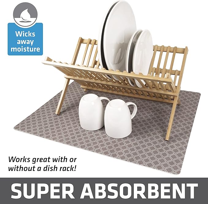 Drymate Jumbo XL Dish Drying Mat, Low-Profile, Super Absorbent, Quick Dry Fabric - Image 2