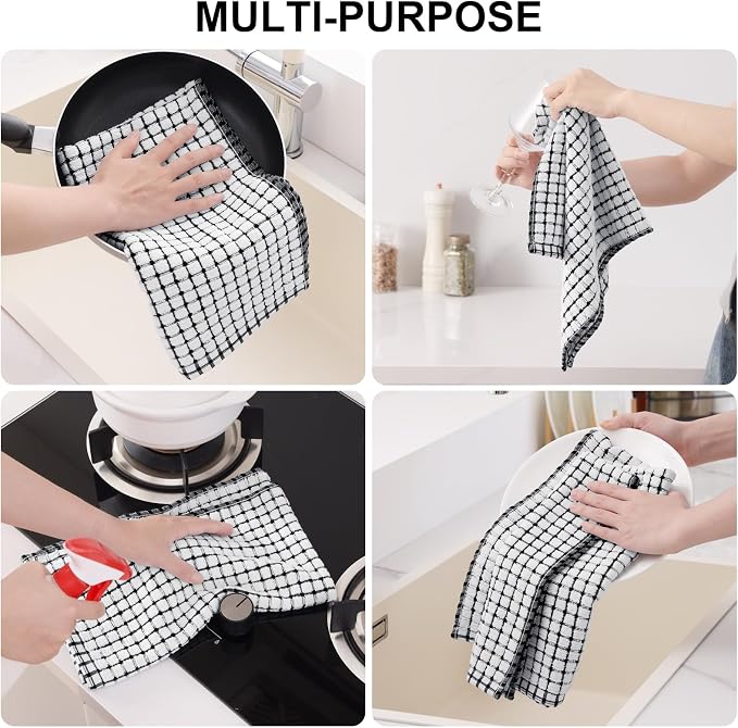 Kitinjoy Cotton 8 Pack Terry Kitchen Towels, 16 x 25 Inches Super Soft and - Image 4