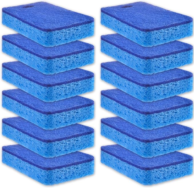 METUUTER 12-Count Scrub Sponges Kitchen Sponge Heavy Duty, Cellulose Sponges by METUUTER