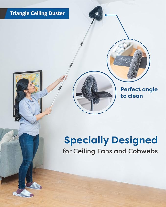 Feather Duster Kit with 5.6ft Extension Pole, 4 Dusting Brush - Image 5