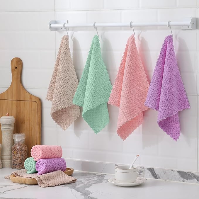 Homaxy 12 Pack Kitchen Dish Cloths, Ultra Soft and Absorbent Dish Towels - Image 6