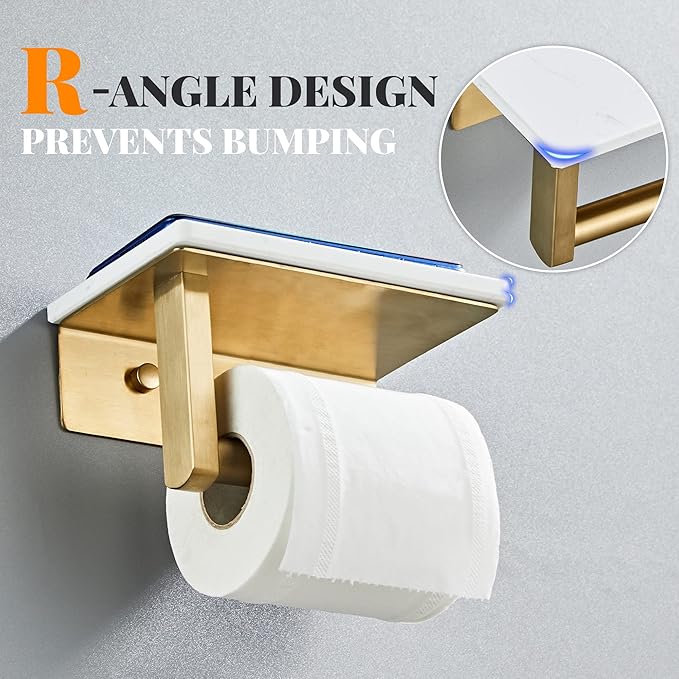 Brushed Gold Toilet Paper Holder - Image 2