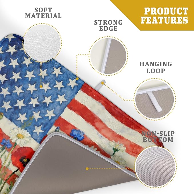 Patriotic American Flag Dish Drying Mat - Image 4