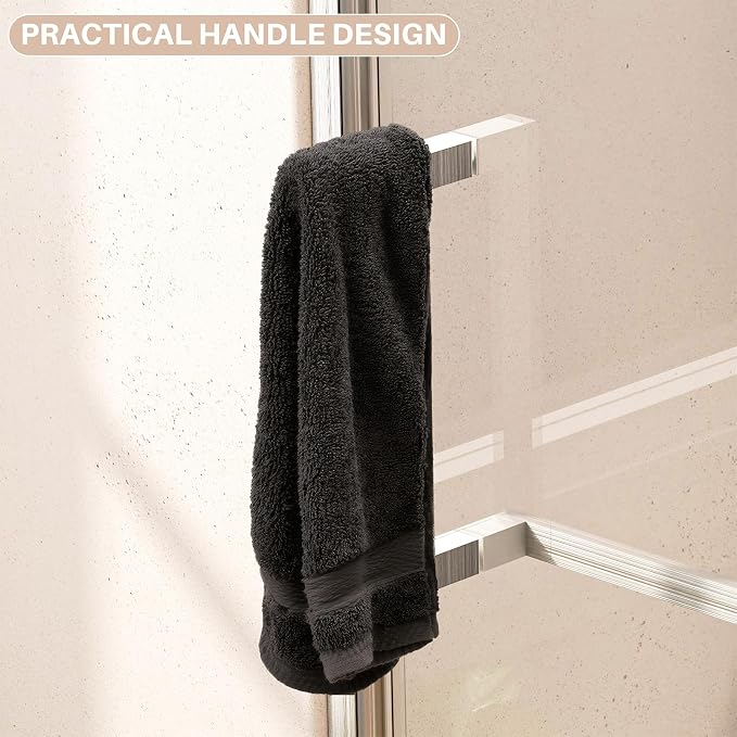 WinZo 27-28" W ×72" H Frameless Pivot Shower Door, Pivot Swing Shower Glass - Image 7