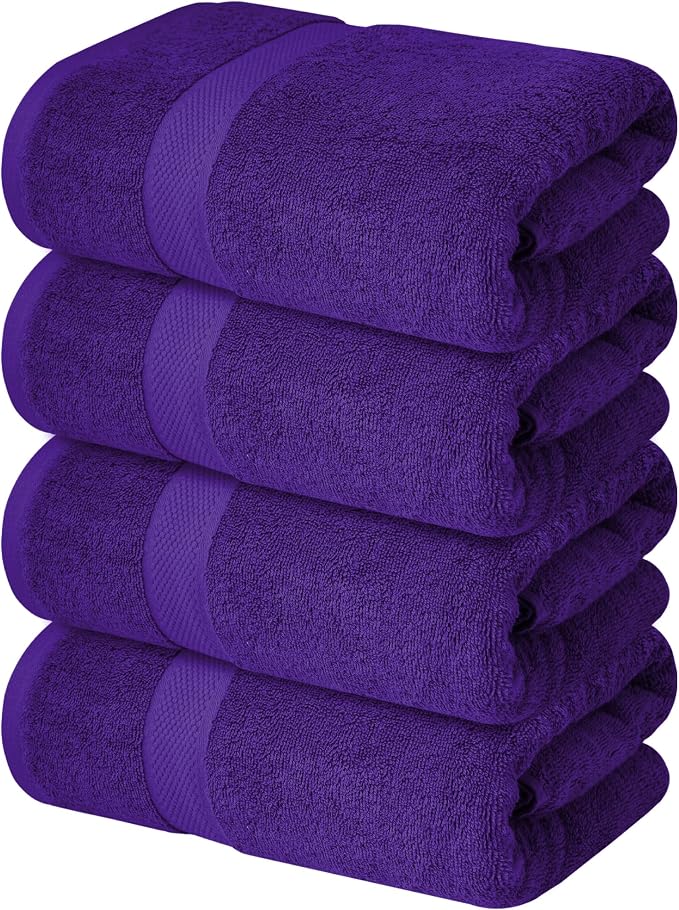 Infinitee Xclusives Luxury 100% Ring-Spun Cotton Bath Towels Set of 4 – Soft - Image 8