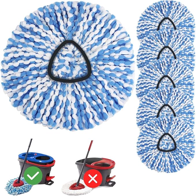 6 Pack Spin Mop Replacement Head by Kimmkco