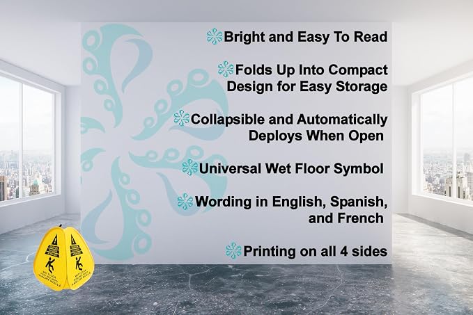 Kraken Sign Co - Pop-up Sign, Pop-up Caution Wet Floor Sign 16 inch - Image 4