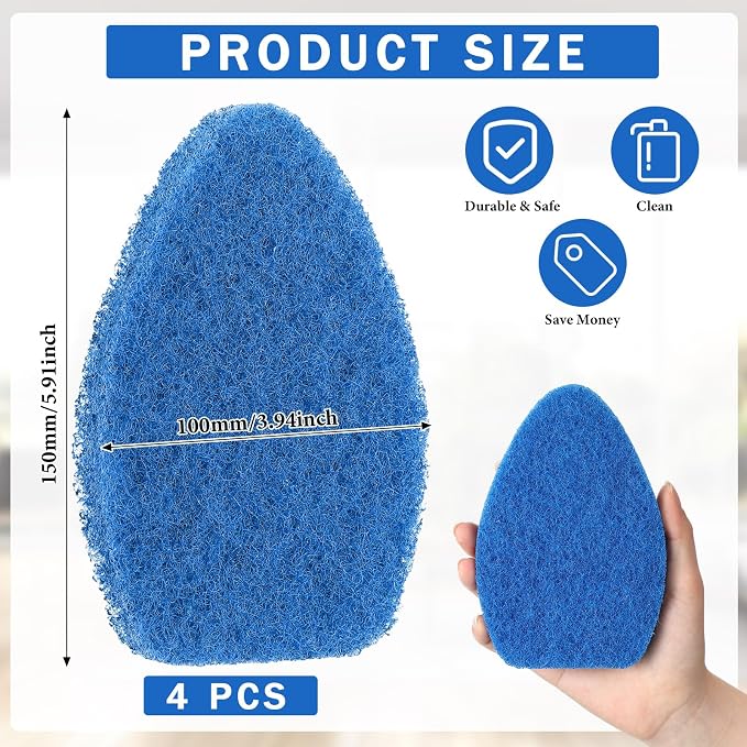 Baderke 4 Pcs Tub Tile Scrubber Cleaning Brush Pads Compatible - Image 2