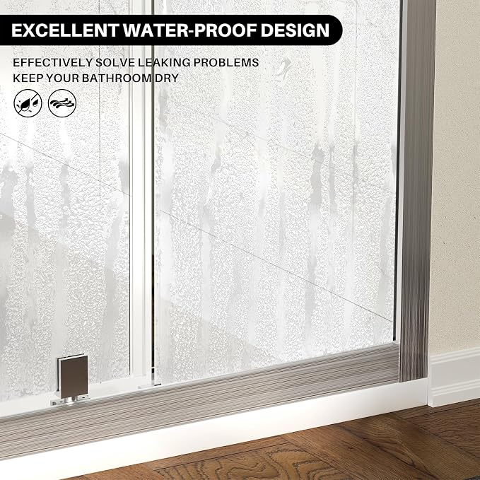 WinZo 47-48" W ×72" H Pivot Shower Door, 1/4" SGCC Clear Tempered Glass Shower - Image 4