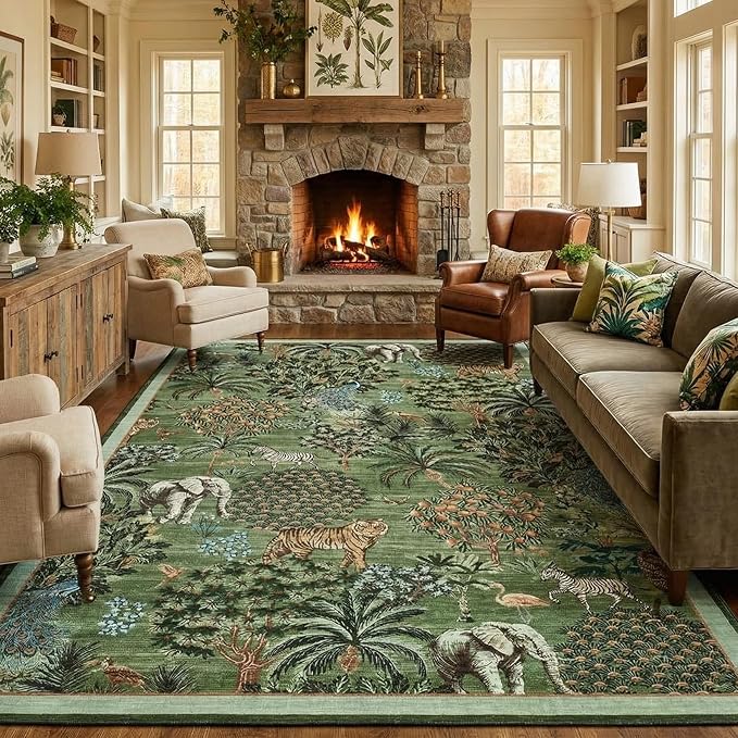 GarveeHome Jungle 8x10 Area Rug Washable Rugs by GarveeHome