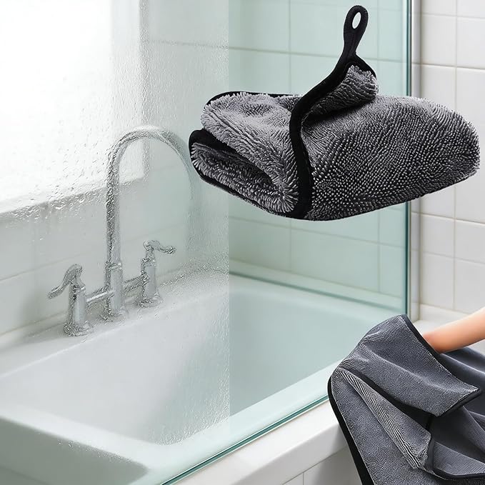 Shiny Shower Cleaning Cloth, Super Absorbent Bath Towels, Shower Doors Drying by Ecopandy