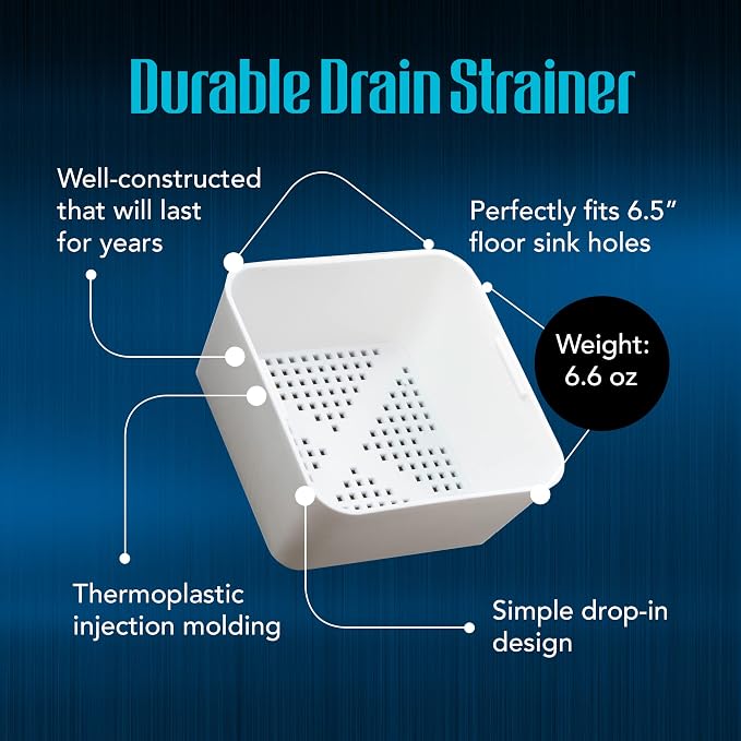 6.5-inch Floor Drain Cover Alternative, Square Sink Drain Basket - Image 3