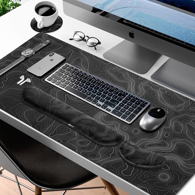 Gimars 4 in 1 Mouse Pad and Keyboard Wrist Rest Set, Large Mouse Pad - Image 2