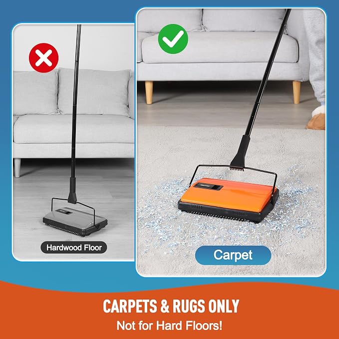 Manual Carpet Sweeper for Pet Hair - Image 6