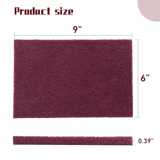 Premium 6" x 9" Scuff Pads 10 Pack, 5 Each Maroon General Purpose & 5 Each Gray - Image 2