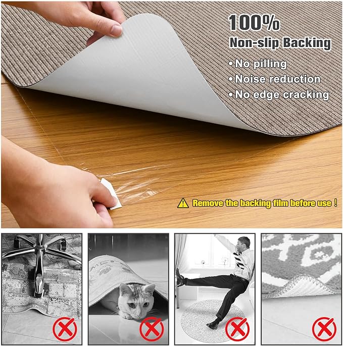 Placoot Desk Chair Mat for Hardwood Floor Corduroy Surface 1/6" Thick 55"x35" - Image 2