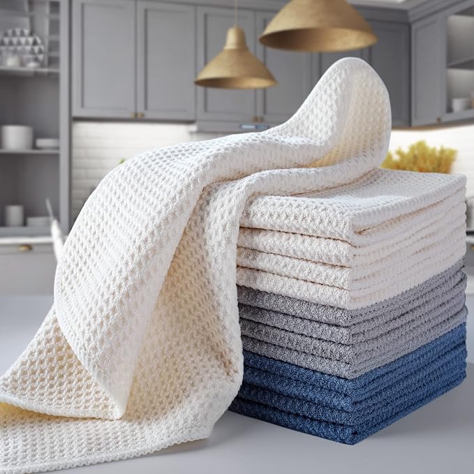 POLYTE Premium Microfiber Kitchen Dish Cloth Waffle Weave 12 Pack - Image 6